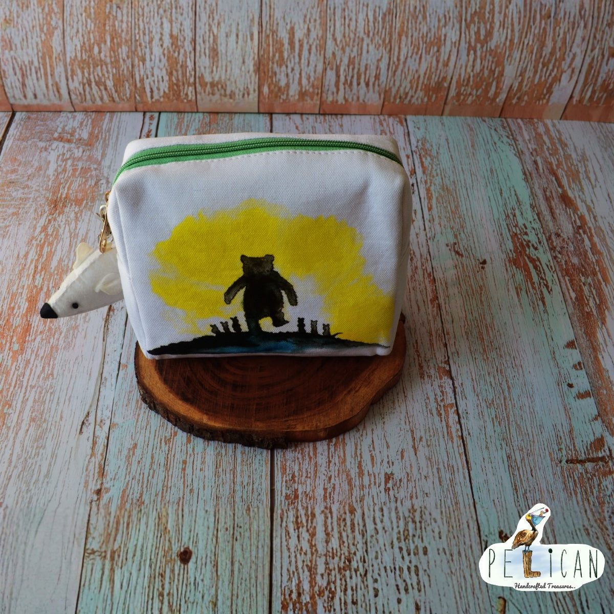 Bye Scruffy Bear Pouch