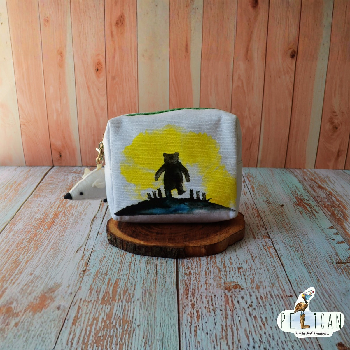 Bye Scruffy Bear Pouch